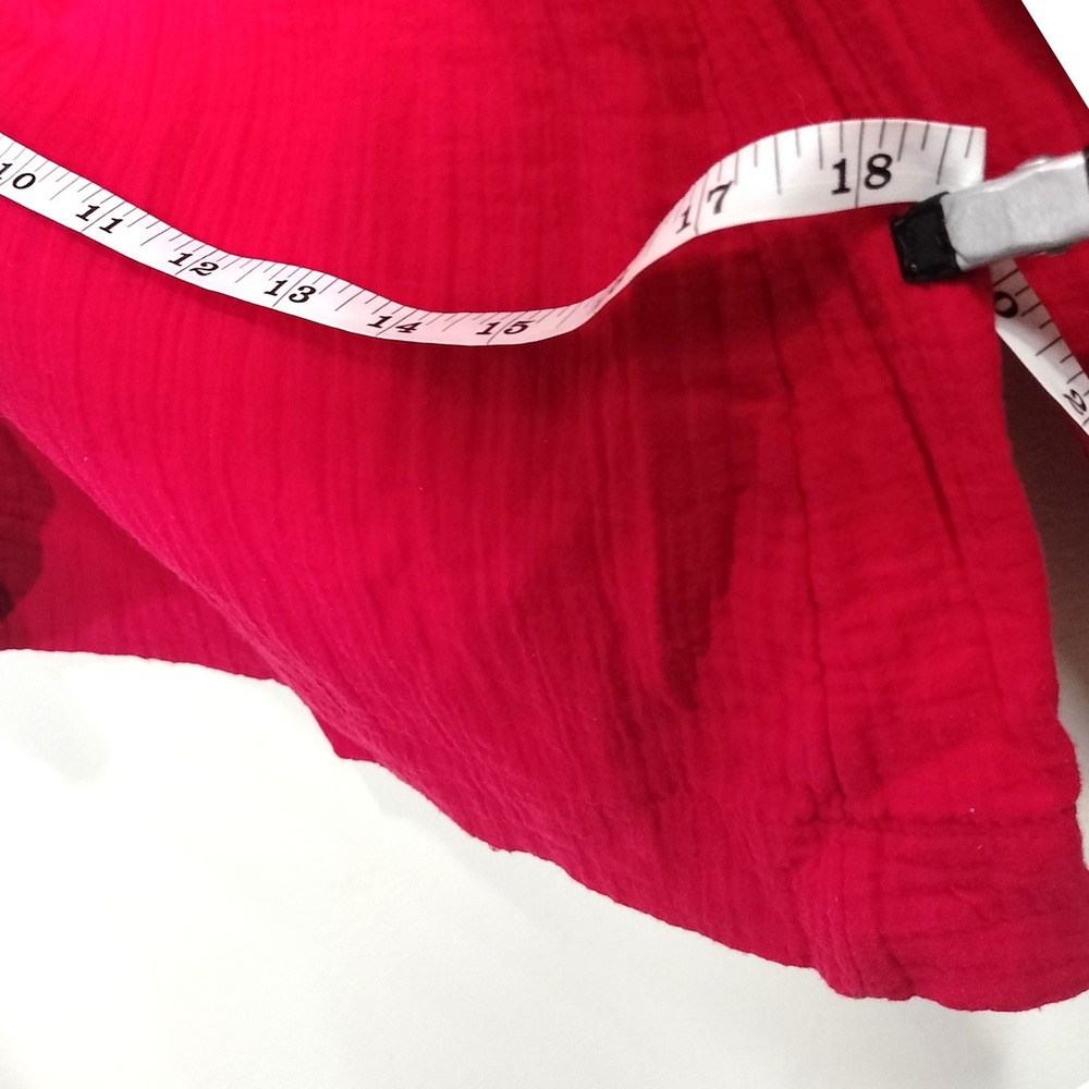 Quince Wild Cherry Jumpsuit; Organic Cotton Gauze Smocked Wide Leg - Picture 10 of 13
